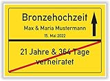 Geschenk Bronzehochzeit Ortsschild Bild...