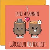 Stuff4 5. Hochzeitstag Karte Liebe - 5...