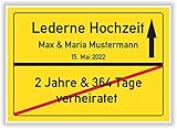 Lederne Hochzeit Ortsschild...