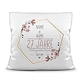 Tassendruck Kissen Hochzeitstag Mahagoni...