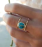 Sdouefos Vintage-Ring mit 18 Karat Gold...