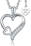 Herzkette Silber 925 Halskette Damen...