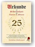 Urkunde zum 25. Hochzeitstag -...