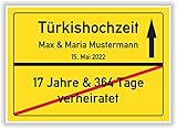 Türkis Hochzeit Ortsschild...