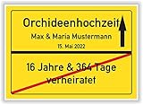 Orchideen Hochzeit Ortsschild...