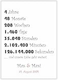 4 Jahrestag Geschenk für Paare, 4...