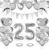 40 Stück Silberhochzeit Deko, 25 Jahre...