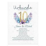 Rosen Hochzeit Geschenk Urkunde zum 10....