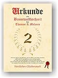 Urkunde zum 2. Hochzeitstag...
