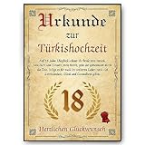 Urkunde zum 18. Hochzeitstag Geschenk...