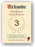 Urkunde zum 3. Hochzeitstag Mann Frau -...