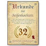 Urkunde zum 32. Hochzeitstag Geschenk...