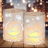 12 Windlicht Tischdeko Silberhochzeit,...